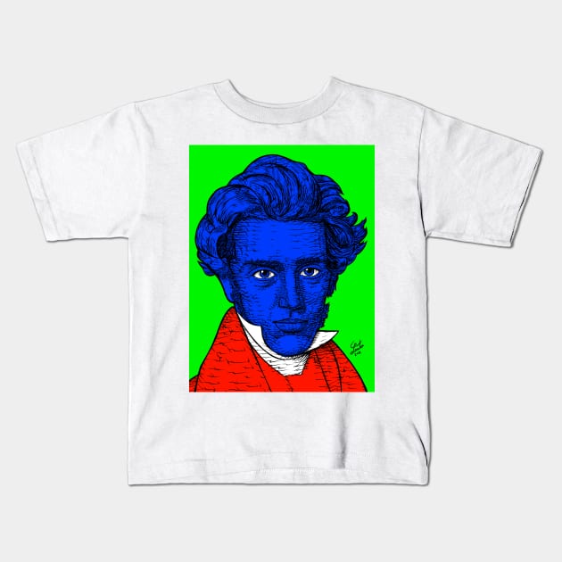 SOREN KIERKEGAARD portrait .4 Kids T-Shirt by lautir